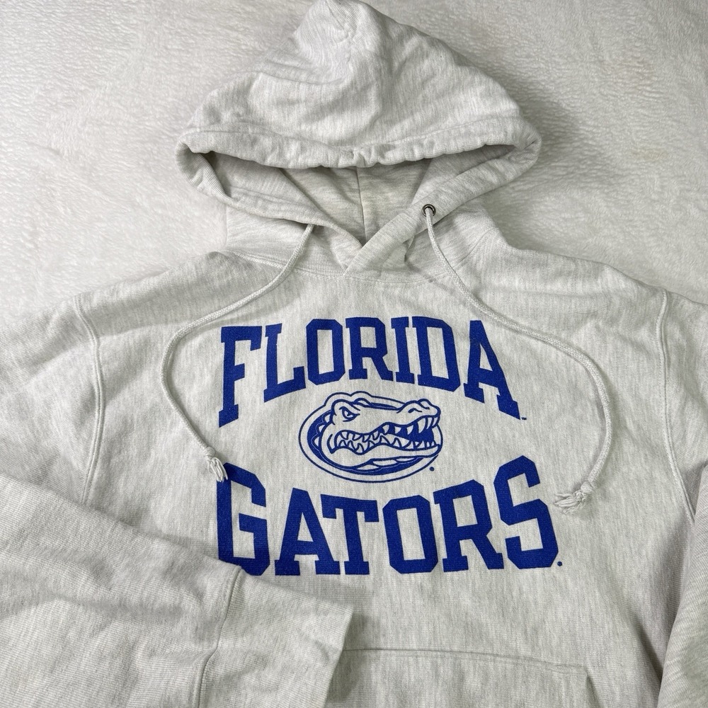 Vintage‎ 90s Florida Gators Champion Reverse Weave Hoodie Mens Medium Gray